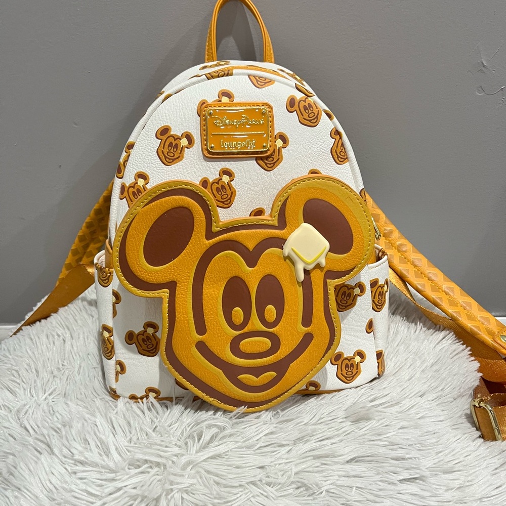 Disney Parks Mickey Waffles Loungefly Mini Backpack